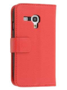 Synthetic Leather Wallet Case with Stand for Samsung I8190 Galaxy S3 mini - Red Leather Wallet Case