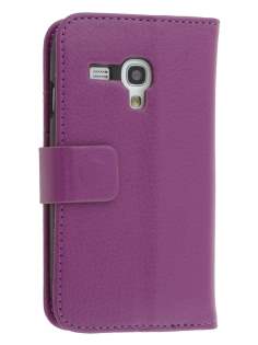 Synthetic Leather Wallet Case with Stand for Samsung I8190 Galaxy S3 mini - Purple Leather Wallet Case
