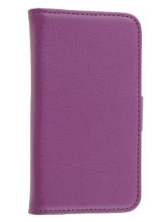 Synthetic Leather Wallet Case with Stand for Samsung I8190 Galaxy S3 mini - Purple