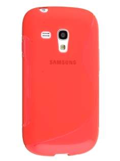 Wave Case for Samsung I8190 Galaxy S3 mini - Frosted red/red Soft Cover