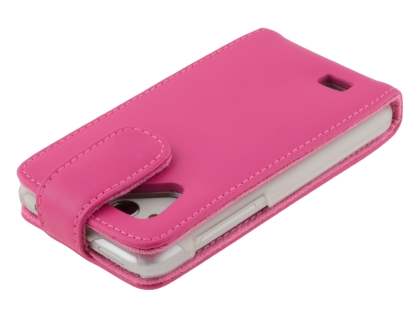 HTC Desire VC Genuine Leather Flip Case - Pink