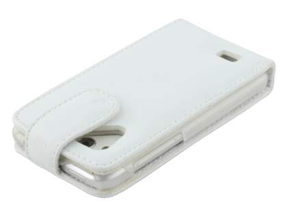 HTC Desire VC Genuine Leather Flip Case - Pearl White