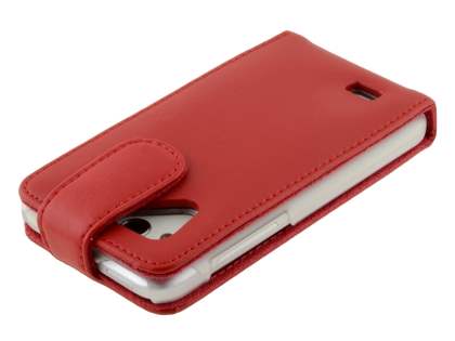 HTC Desire VC Genuine Leather Flip Case - Red