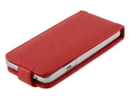 HTC Desire VC Genuine Leather Flip Case - Red