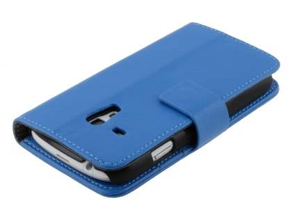 Synthetic Leather Wallet Case with Stand for Samsung I8190 Galaxy S3 mini - Blue
