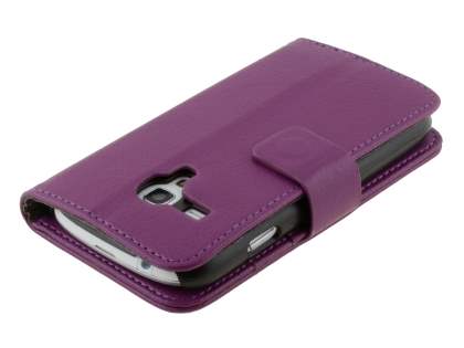 Synthetic Leather Wallet Case with Stand for Samsung I8190 Galaxy S3 mini - Purple