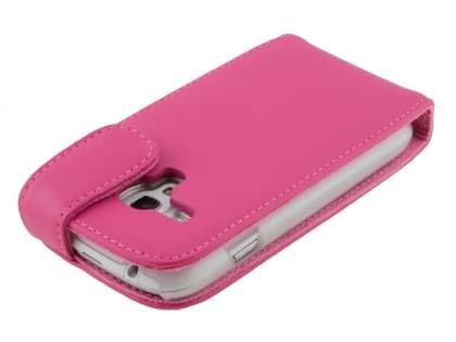 Genuine Leather Flip Case for Samsung I8190 Galaxy S3 mini - Pink