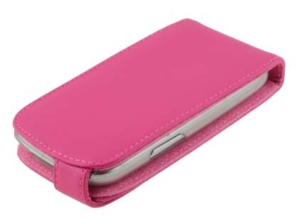 Genuine Leather Flip Case for Samsung I8190 Galaxy S3 mini - Pink