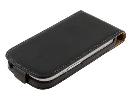 Samsung I8190 Galaxy S3 mini Slim Synthetic Leather Flip Case - Classic Black