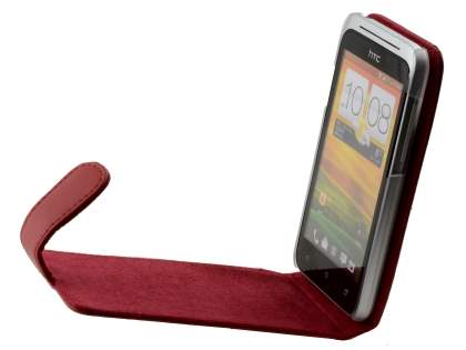 HTC Desire VC Genuine Leather Flip Case - Red