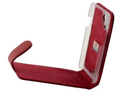 HTC Desire VC Genuine Leather Flip Case - Red
