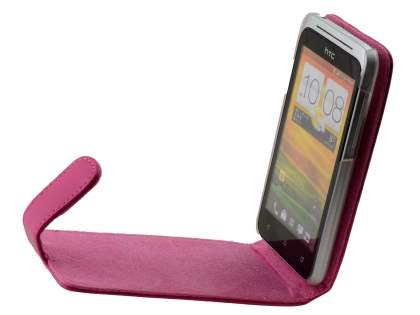 HTC Desire VC Genuine Leather Flip Case - Pink