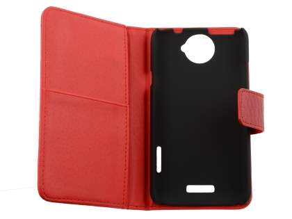 TS-CASE crocodile pattern Genuine leather Wallet Case for HTC One X / XL / X+ - Red