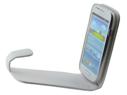 Genuine Leather Flip Case for Samsung I8190 Galaxy S3 mini - Pearl White