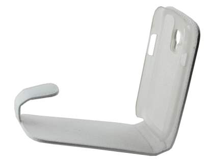 Genuine Leather Flip Case for Samsung I8190 Galaxy S3 mini - Pearl White