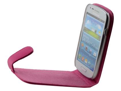Genuine Leather Flip Case for Samsung I8190 Galaxy S3 mini - Pink