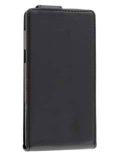 Synthetic Leather Flip Case for Sony Xperia Z - Classic Black