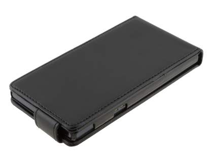 Synthetic Leather Flip Case for Sony Xperia Z - Classic Black