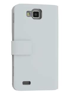 Slim Genuine Leather Portfolio Case for Samsung Ativ S I8750 - Pearl White Slim Genuine Leather Portfolio Case for Samsung Ativ S I8750 - Pearl White