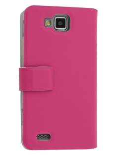 Slim Genuine Leather Portfolio Case for Samsung Ativ S I8750 - Pink Slim Genuine Leather Portfolio Case for Samsung Ativ S I8750 - Pink