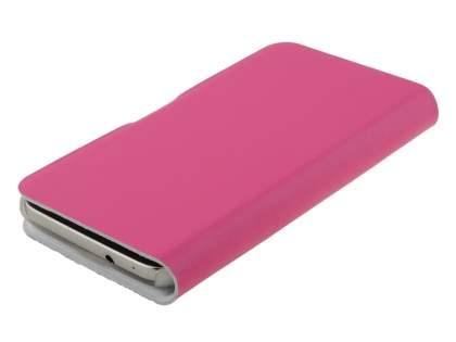 Slim Genuine Leather Portfolio Case for Samsung Ativ S I8750 - Pink