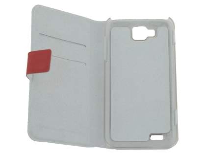 Slim Genuine Leather Portfolio Case for Samsung Ativ S I8750 - Red