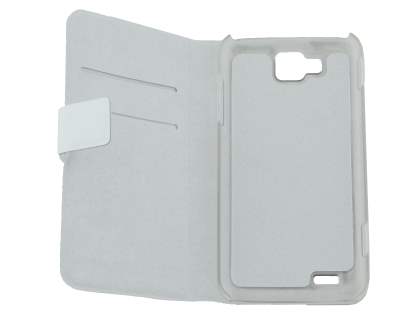 Slim Genuine Leather Portfolio Case for Samsung Ativ S I8750 - Pearl White