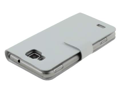 Slim Genuine Leather Portfolio Case for Samsung Ativ S I8750 - Pearl White
