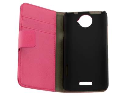HTC One X / XL / X+ Slim Synthetic Leather Wallet Case with Stand - Pink