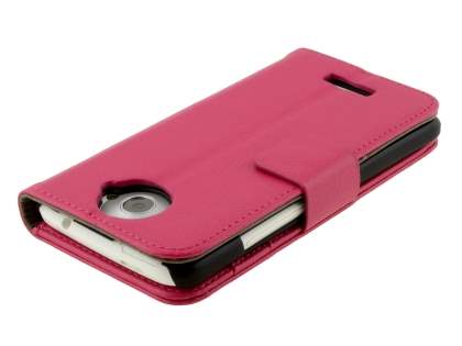 HTC One X / XL / X+ Slim Synthetic Leather Wallet Case with Stand - Pink