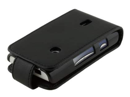 Synthetic Leather Flip Case for Sony Ericsson XPERIA X8 - Classic Black