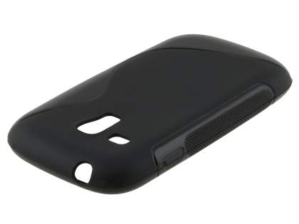Wave Case for Samsung I8190 Galaxy S3 mini - Frosted Black/Black