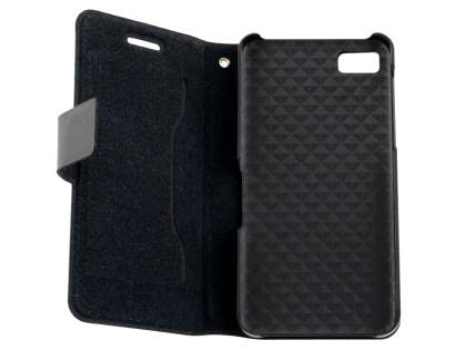 Slim Genuine Leather Portfolio Case for BlackBerry Z10 - Classic Black