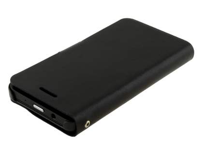 Slim Genuine Leather Portfolio Case for BlackBerry Z10 - Classic Black