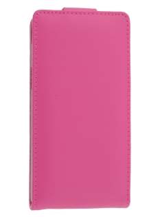 Genuine Leather Flip Case for Sony Xperia Z - Pink