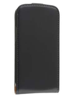 Slim Genuine Leather Flip Case for LG Nexus 4 E960 - Classic Black