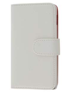 Synthetic Leather Wallet Case with Stand for LG Optimus G E975 - Pearl White