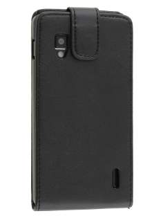Synthetic Leather Flip Case for LG Optimus G E975 - Classic Black Synthetic Leather Flip Case for LG Optimus G E975 - Classic Black