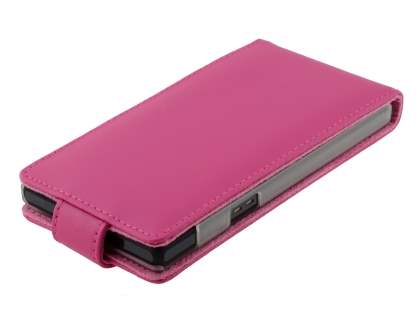 Genuine Leather Flip Case for Sony Xperia Z - Pink