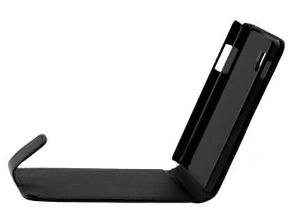 Synthetic Leather Flip Case for LG Optimus G E975 - Classic Black