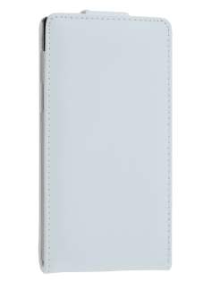 Genuine Leather Flip Case for Sony Xperia Z - Pearl White