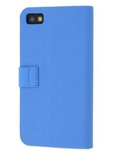 Synthetic Leather Wallet Case with Stand for BlackBerry Z10 - Blue Leather Wallet Case