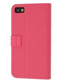 Synthetic Leather Wallet Case with Stand for BlackBerry Z10 - Pink Leather Wallet Case
