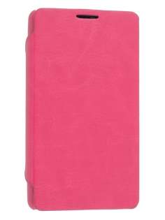 Fabric Flip Cover with built-in Stand for Nokia Lumia 820 - Pink