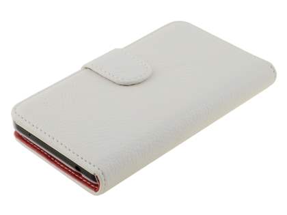 Synthetic Leather Wallet Case with Stand for LG Optimus G E975 - Pearl White