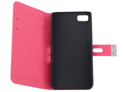 Synthetic Leather Wallet Case with Stand for BlackBerry Z10 - Pink