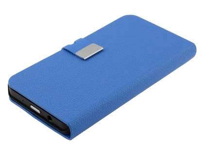 Synthetic Leather Wallet Case with Stand for BlackBerry Z10 - Blue