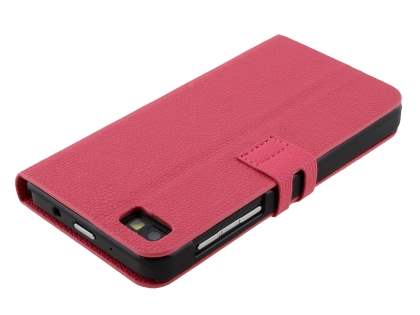 Synthetic Leather Wallet Case with Stand for BlackBerry Z10 - Pink
