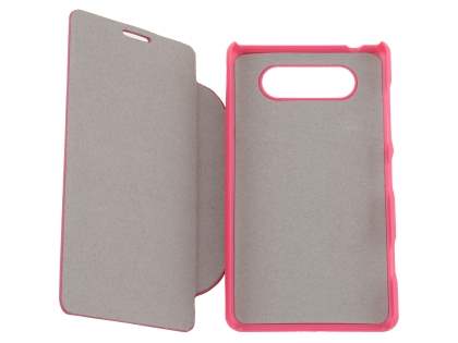 Fabric Flip Cover with built-in Stand for Nokia Lumia 820 - Pink