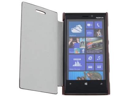 Synthetic Leather Book-Style Flip Cover for Nokia Lumia 920 - Dark Brown